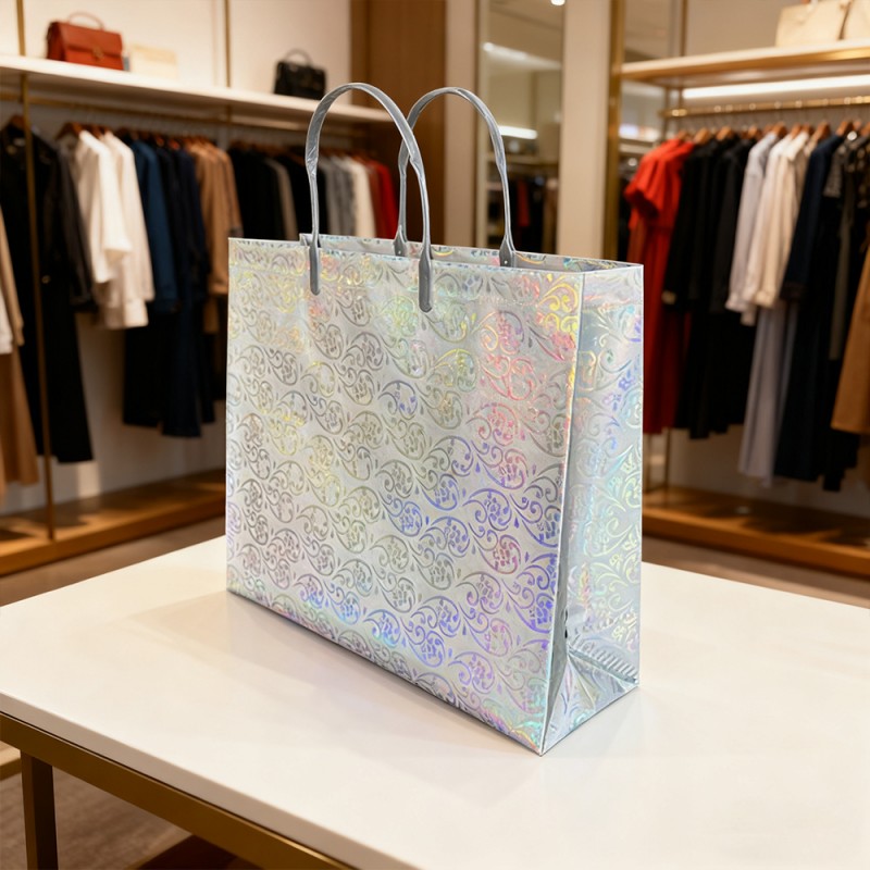 반짝이 필름 적층 선물 토트 백